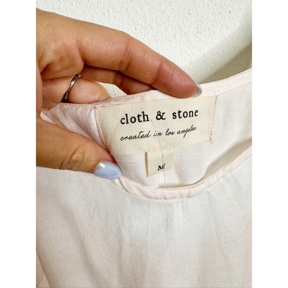 Anthropologie Cloth & Stone Light Pink Tie Dye Sode Slit Maxi Dress Medium - Picture 3 of 7